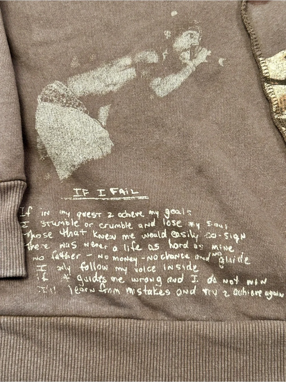 2PAC Graphic Men’s Crewneck Sweater in Faded Brown NWT 3XL Hip‎ Hop Casual